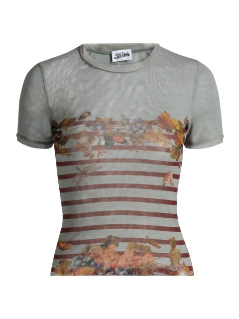 Jean Paul Gaultier Women's Printed Knit Top - Light Blue Multicolor
