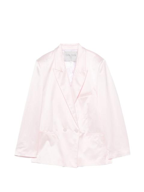 forte_forte double-breasted satin-finish jacket