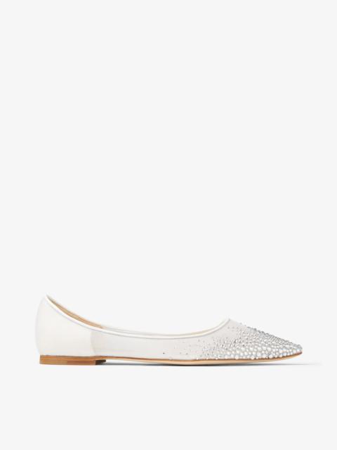 JIMMY CHOO Love Flat
White Degrade Crystal Mesh Flats