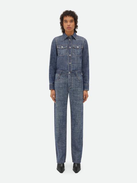 Bottega Veneta Textured Denim Viscose Trousers