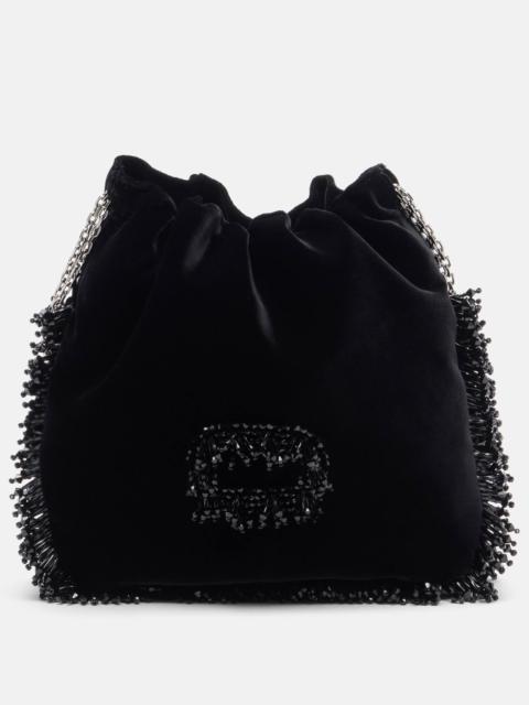 Roger Vivier Pilgrim Mini beaded velvet bucket bag