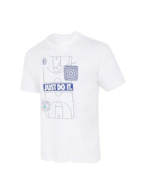 Nike Nike Just Do It Basketball Sports Printing Short Sleeve White DD0810-100