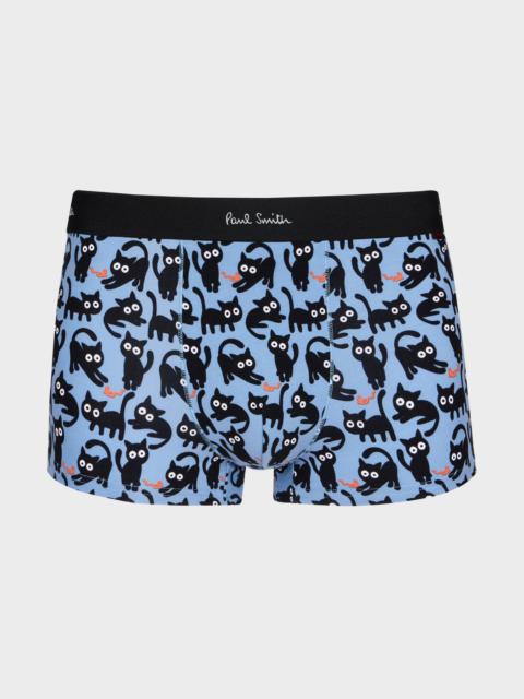 Paul Smith Blue 'Cat' Print Boxer Briefs