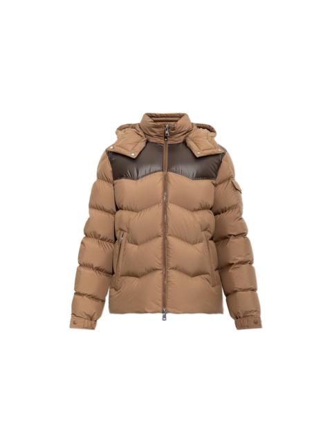 Moncler MONCLER $2385 Ravelis Beige Hooded Zig Zag Quilted Down Jack