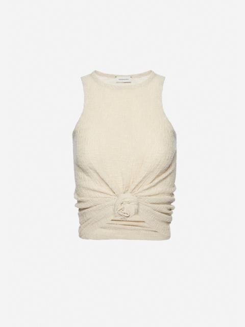 MAGDA BUTRYM Crepe knotted tank top in beige