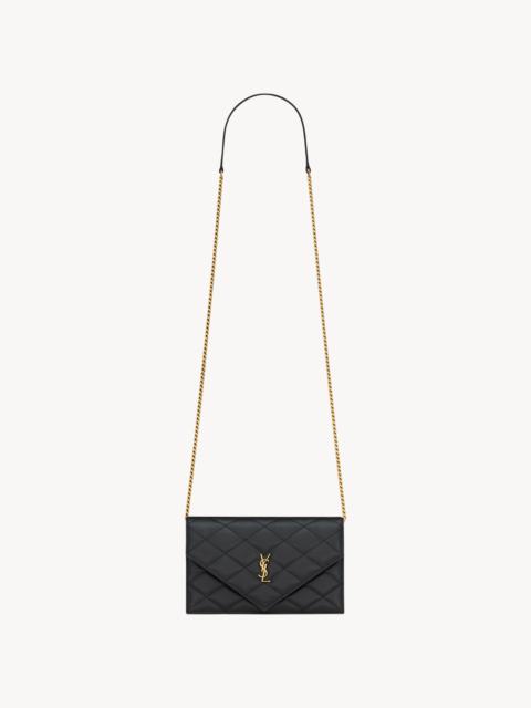 SAINT LAURENT PARIS CHAIN WALLET IN GRAIN DE POUDRE LEATHER