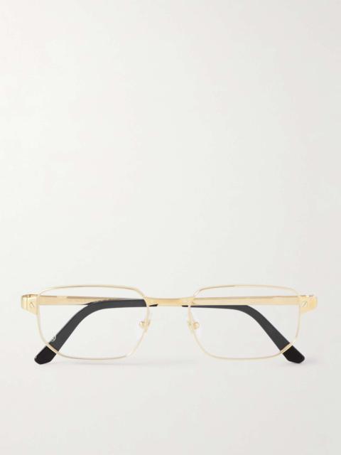 Cartier Santos Rectangular-Frame Gold-Tone Optical Glasses