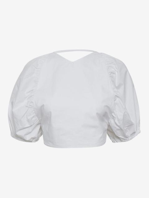 GESTUZ Svala puff-sleeve lace-up top