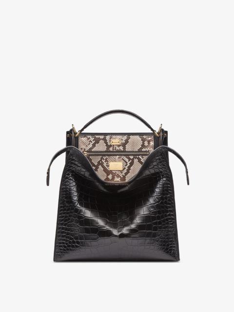 FENDI Black alligator leather bag