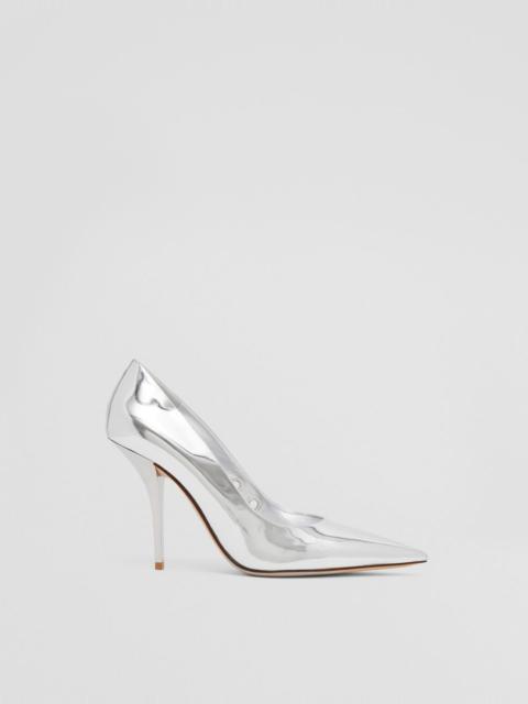 Burberry Eyelet Detail Metallic Leather Point-toe Pumps