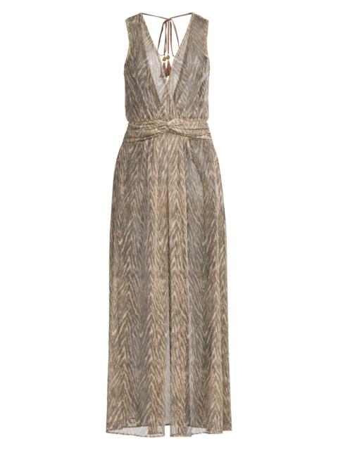 RAMY BROOK Women's Sahana Animal Printed Cover-Up Maxi Dress - Beach Brown Zebra