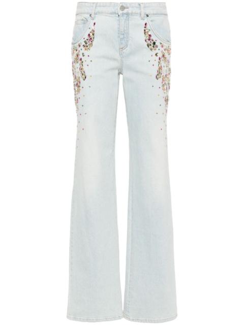 Blumarine crystal-embellished straight-leg jeans