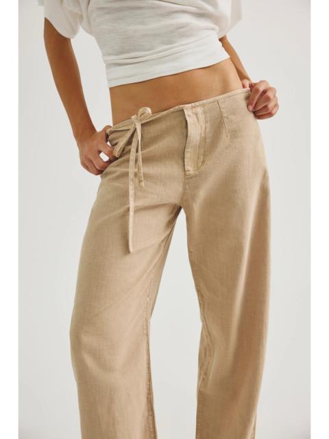 FREE PEOPLE Amelia Side-Tie Linen Pants