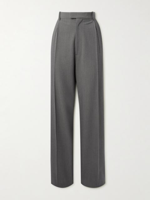 Bottega Veneta Pleated Wool-blend Straight-leg Pants