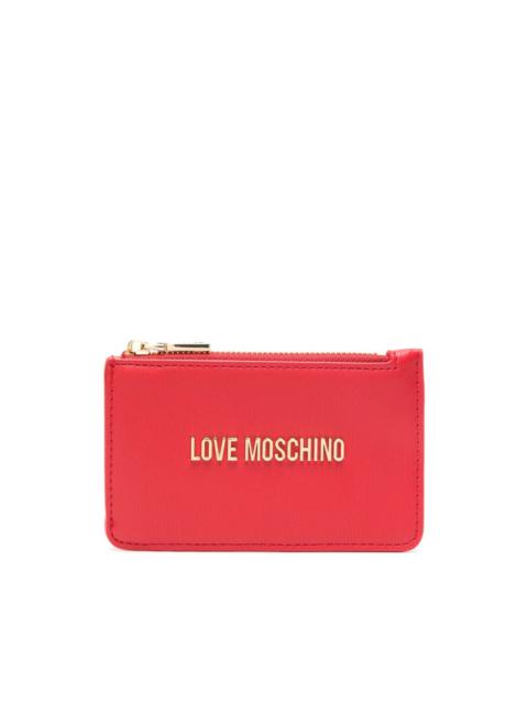 Moschino logo-plaque zip-up wallet