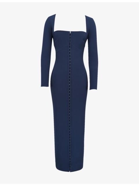 House of CB Corinthia Long-Sleeve Bodycon Stretch-Woven Maxi Dress