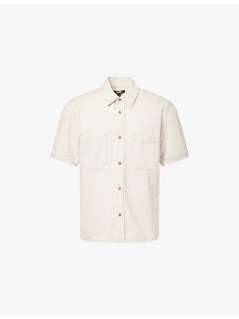 PAIGE Saion Short-Sleeve Cotton And Linen Blend Denim Shirt