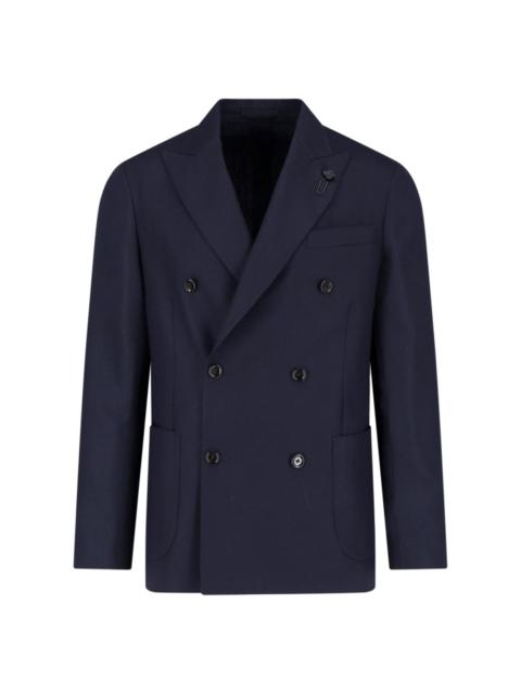 LARDINI DOUBLE-BREASTED VIRGIN WOOL BLAZER