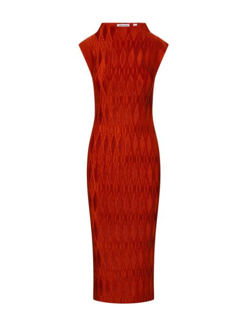 VERONICA BEARD GRAMERCY PLEATED SATIN DRESS