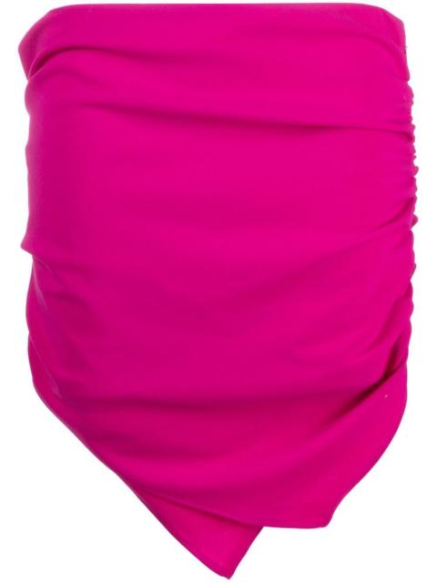 THE ATTICO Hatty ruched asymmetric miniskirt