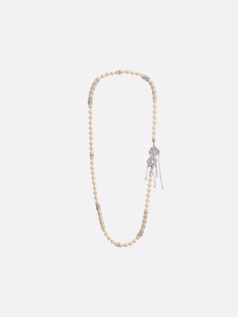 Alessandra Rich PEARL NECKLACE WITH FLORAL CLOSURE