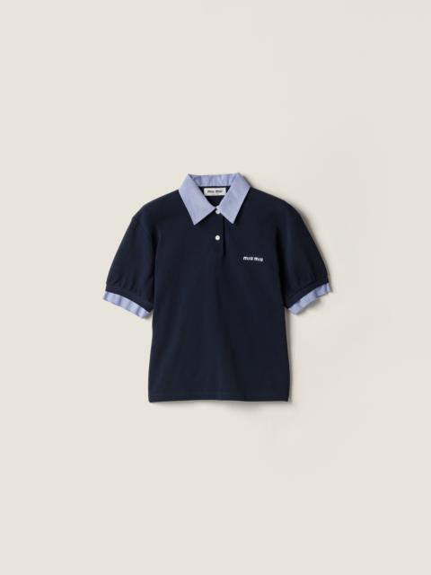 Miu Miu Cotton piqué polo shirt