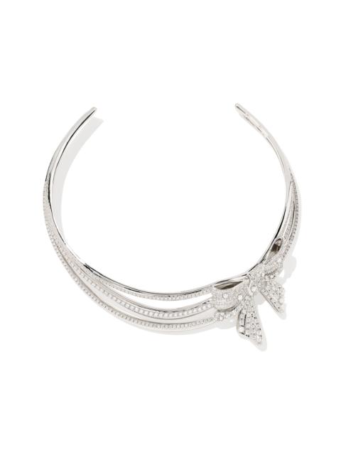 KENDRA SCOTT Krista Silver Bow Statement Necklace in White Mix