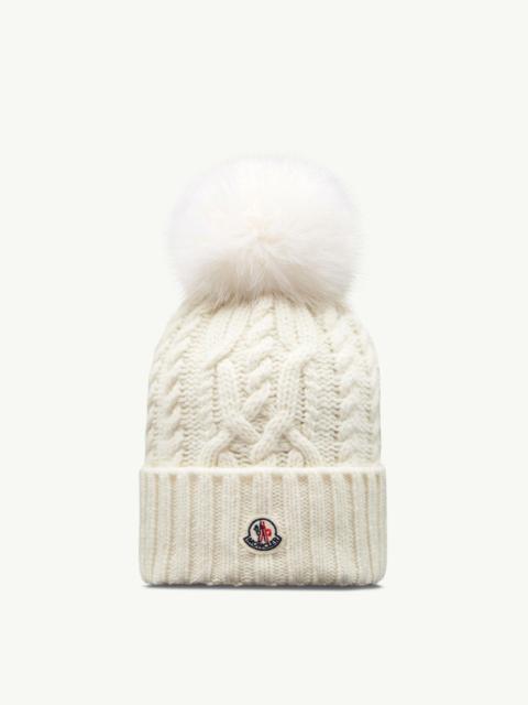 Moncler Wool & Cashmere Blend Beanie with Pom Pom