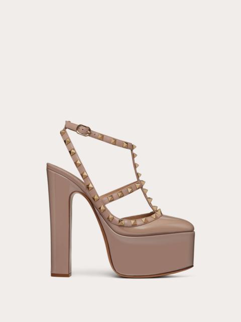 ROCKSTUD PLATFORM PUMP IN PATENT LEATHER 155 MM