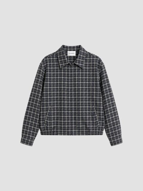 GOOD AMERICAN Women's The Lightweight Plaid Bomber Jacket - Charcoal Plaid