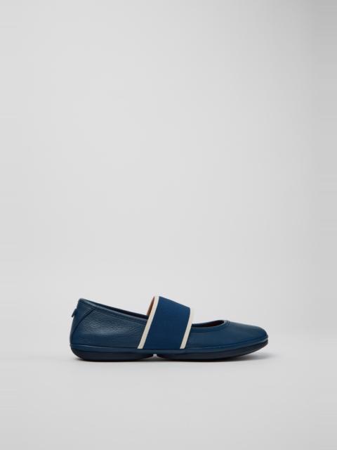 CAMPER Right Nina Blue Leather Ballerinas for Women.