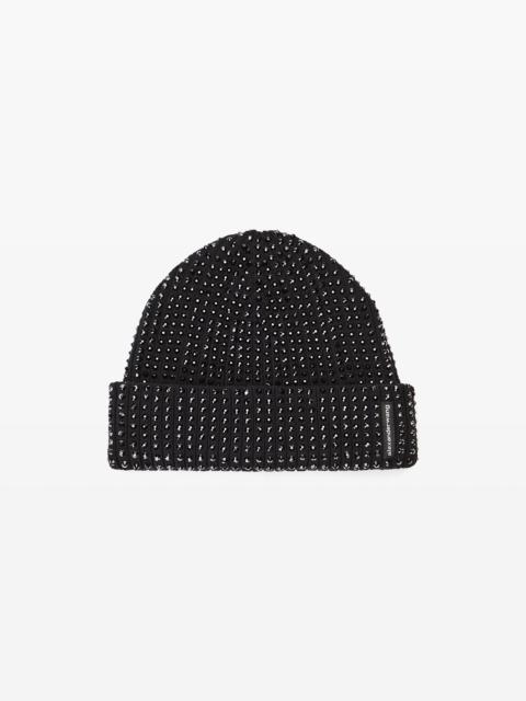 Alexander Wang crystal hotfix logo beanie