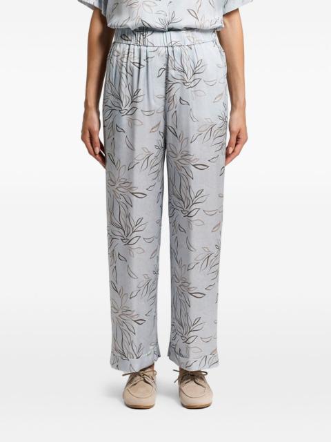 PESERICO printed satin trousers