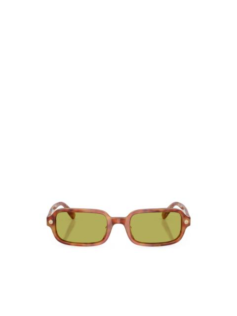 COACH CFU11 tortoiseshell-effect rectangle-frame sunglasses