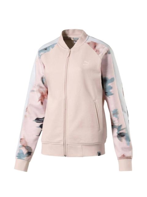 PUMA floral-sleeve logo-detail sweatshirt