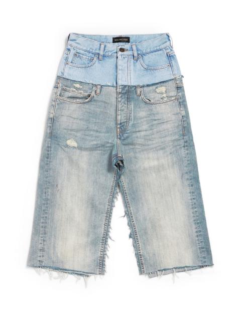 BALENCIAGA Women's Cut-up Skirt in Light Blue