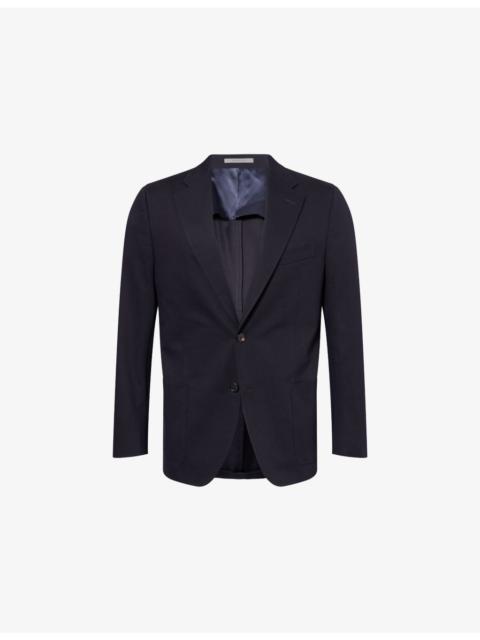 CORNELIANI Notched-Lapel Long-Sleeve Cotton-Cashmere Blend Jacket