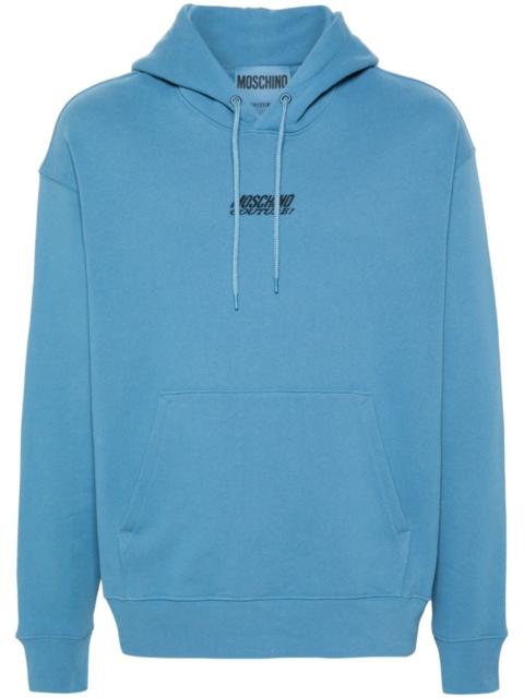 Moschino logo-embroidered cotton hoodie