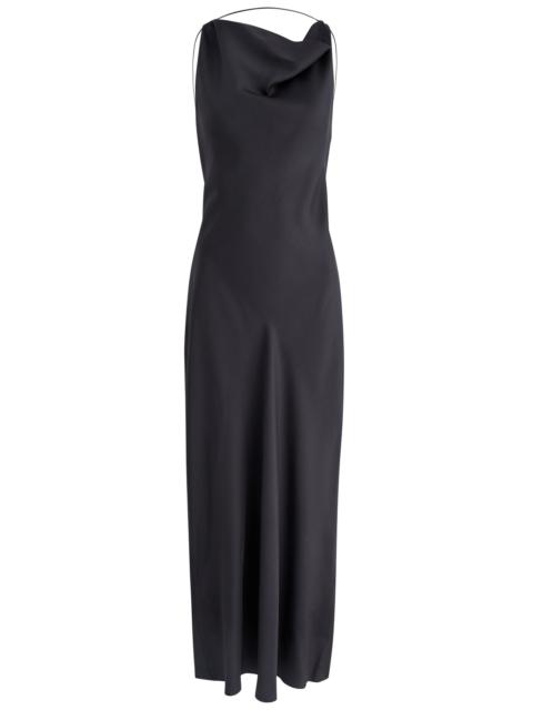 Open-back silk-satin maxi dress