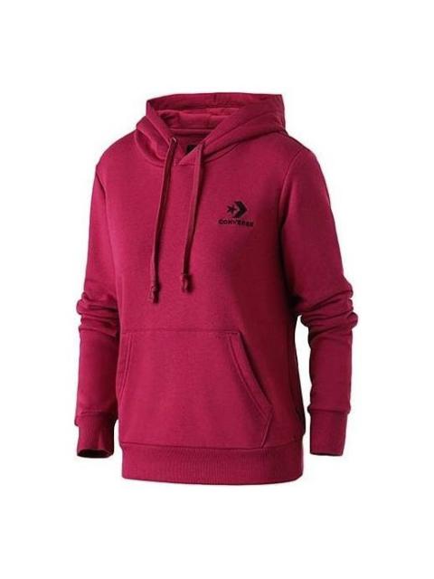 Converse (WMNS) Converse Star Chevron Embroidered Pullover Hoodie 'Dark Red' 10008923-A08