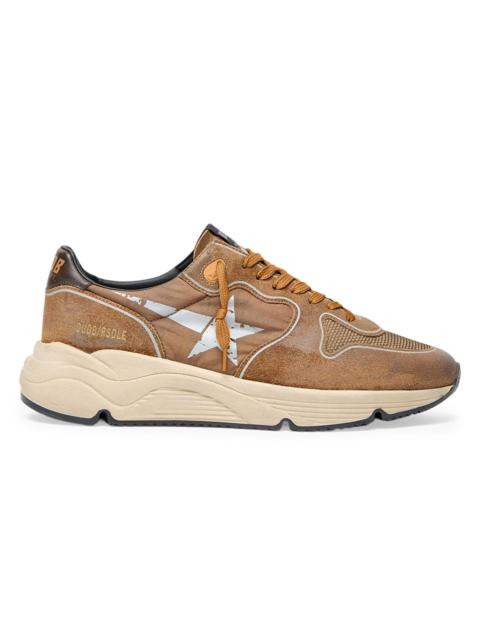 Golden Goose Men's Running Sole Suede & Mesh Low-Top Sneakers - Burnt Brown
