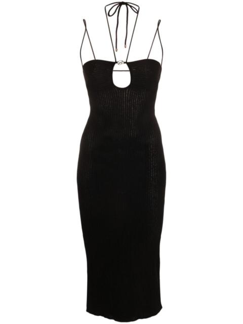 Blumarine logo-plaque ribbed dress