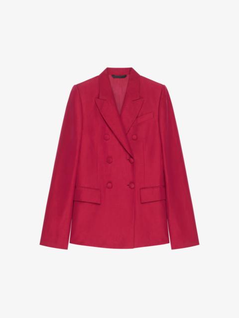 Givenchy DOUBLE BREASTED JACKET IN LINEN AND SILK