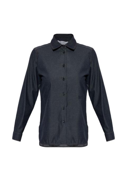 Max Mara denim-look cotton shirt - ultramarine