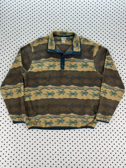 Other brands L.L. Bean - Vintage L.L Bean Gecko Aztec Snap Fleece Pullover