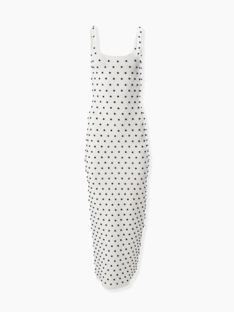 CAROLINA HERRERA Polka Dot Beaded Midi Dress