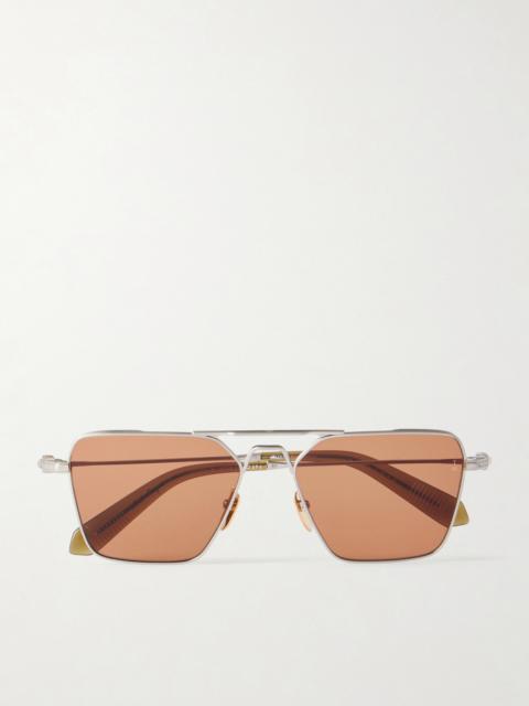 JACQUES MARIE MAGE Nick Fouquet Nellcôte Square Frame Metal Sunglasses
