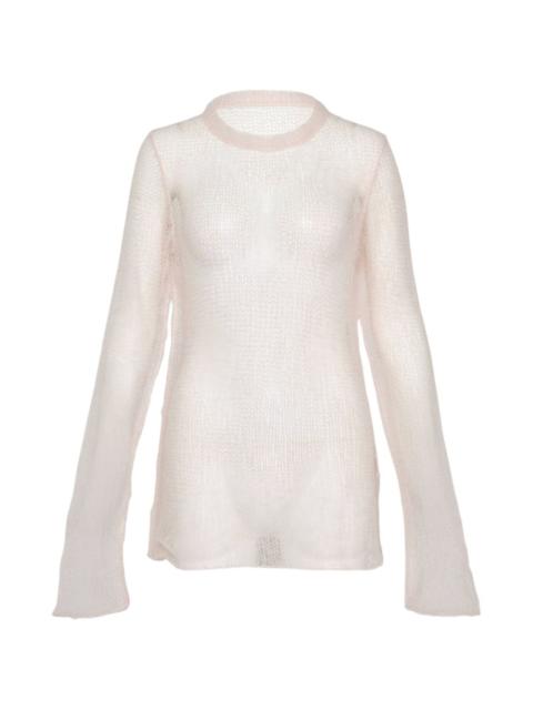 Yohji Yamamoto open-knit long-sleeve sweater