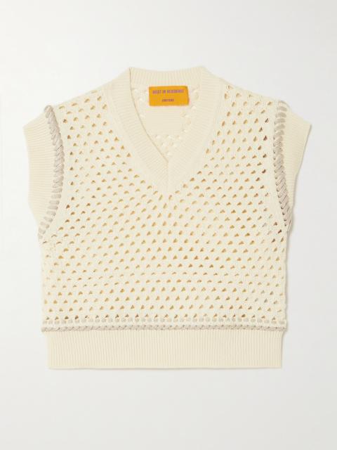 GUEST IN RESIDENCE Cropped Open-knit Cotton Vest
