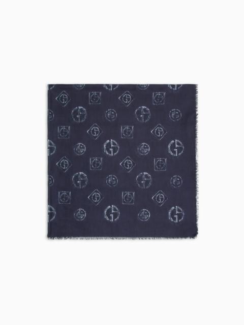 GIORGIO ARMANI Jacquard cashmere and modal foulard